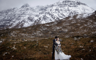 A snowy honeymoon shoot in the Scottish Highlands